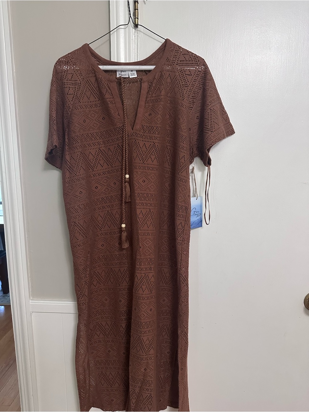 Maxi Beach Cover-Up   Crochet with task  Brand-Japan Geo  NWT  Medium